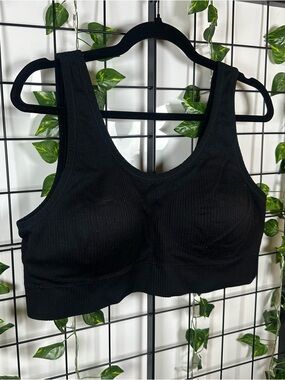Torrid Curve Black Lightly Lined Seamless Padded Sports Bra Size 4X